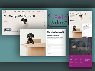 Pet Adoption adobe adobexd adoption animal app cat design dog logo mobile pet photoeditor ui ux website xd