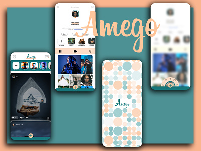 Amego Lets connect with friends adobe adobexd app design friends illustration mobile photoeditor ui ux xd