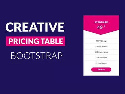 Creative Pricing table design using Bootstrap bootstrap css css animation css animations css3 design frontend html html css html5 webdesign