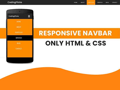 Responsive Navigation Menu using HTML & CSS Only css css animation css animations css snippets css3 frontend html html css html5 navbar webdesign