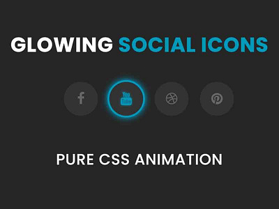 Glowing Social Media Icons Widget css css animation css animations css snippets css3 frontend glowing effect html html css html5 webdesign