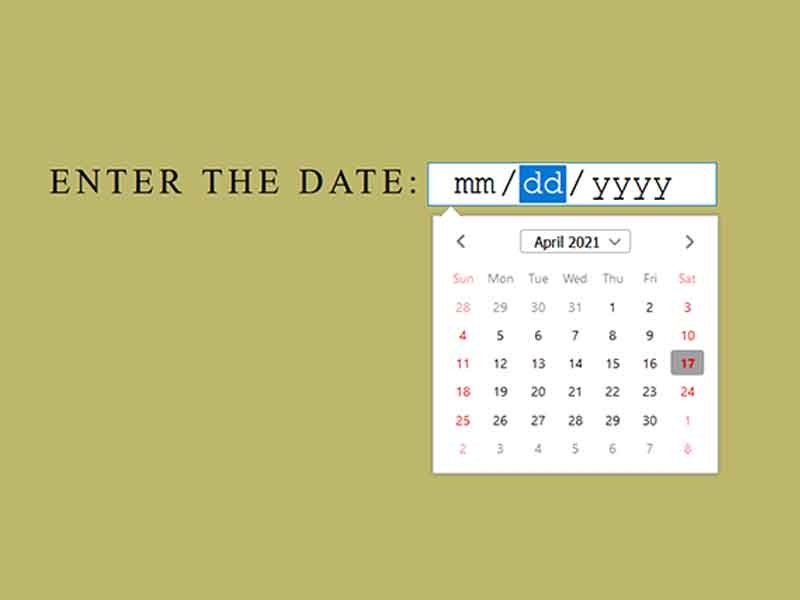 html css date