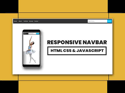 Responsive Navbar with Search Box using HTML CSS & Javascript css css3 front end development frontend html html css html5 javascript navbar responsive responsive navbar webdesign