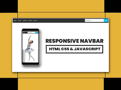 Responsive Navbar with Search Box using HTML CSS & Javascript