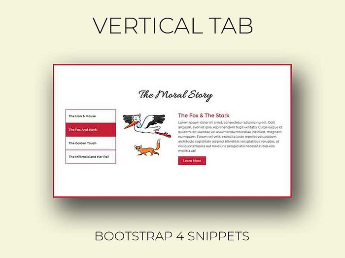Responsive Bootstrap 4 Vertical Tab Design by codingflicks on Dribbble