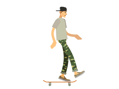 walk #5 animation gif kick flip motion graphics skateboard walk cycle
