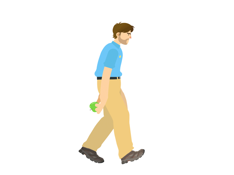 walk# 8 animation apple man motion walk cycle