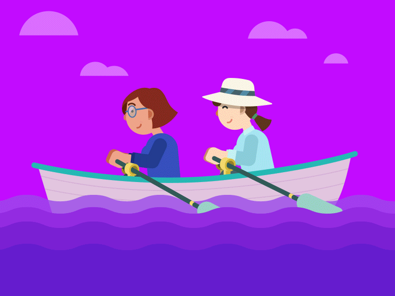Evening Cruise animation boat gif motion graphics rowing
