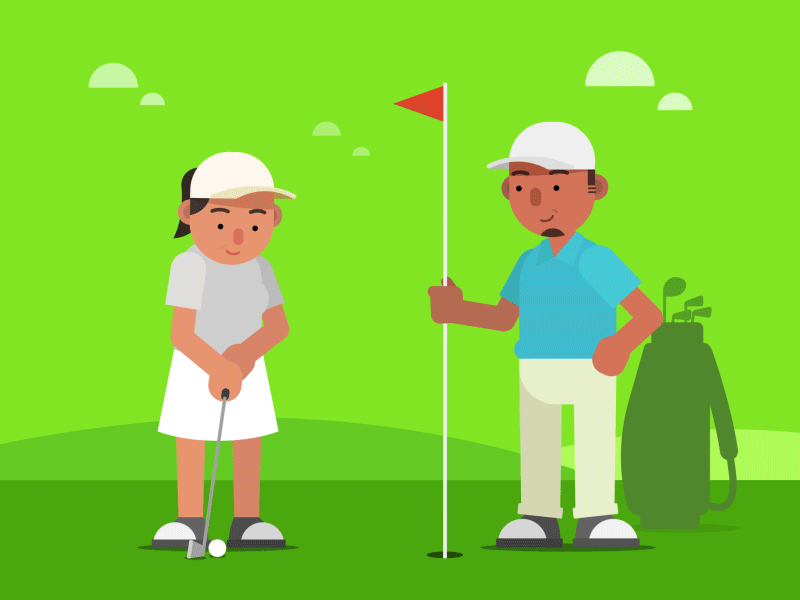 Go Clubbing animation gif golf motion graphics putt