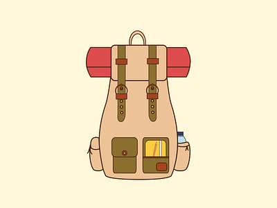 Camping bag bag design draw flat hobbies icon illustration illustrator summer vacancy