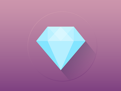 Diamond blue diamond flat gradient icon light logo purple shadow