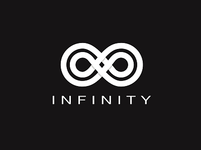 Infinity black branding cercle infinity logo shadow white