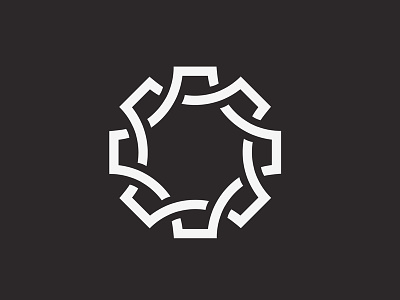 Cog abstract cog construction cowork icon line logo mandala mark smooth symbol