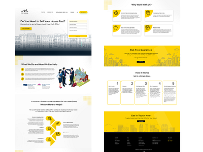 Property Landing Page attractive creative design illustrator design landing page property simple website yellow color