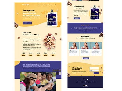 Almond-Butter attractive creative eyecatching figma landing page minimal templete ui deisgn web design webpage website