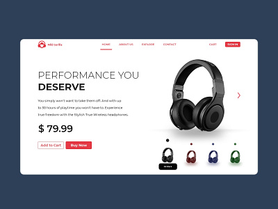 MIld Gorilla Headphones product design ui ui ux ui design user interface visual design web design