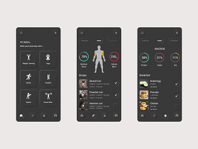 U FIT app design fitness app gym app health app mobile design mobile ui ui ui ux ui design user interface visual design