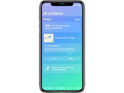 At a Glance Health and Wellness iOS App dashboard health ios iphone wellness