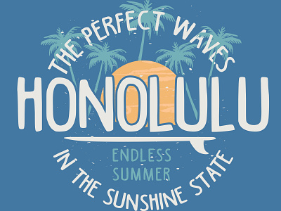 Perfect waves in the sunshine state Honolulu animation art branding design graphic design illustration illustrator logo minimal vector