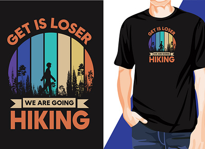 Awesome Eye-Catchy Modern Hiking T-shirt Print Design