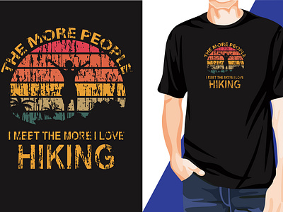 Awesome Eye-Catchy Modern Hiking T-shirt Print Design