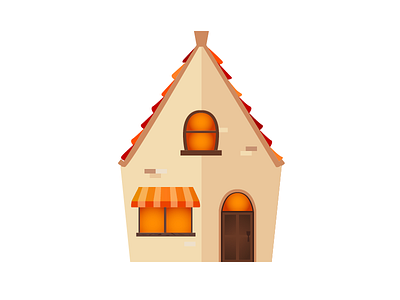Flat steampunk house bricks bronze cosy cute flat house illustration illustrator sketch steampunk vector wood