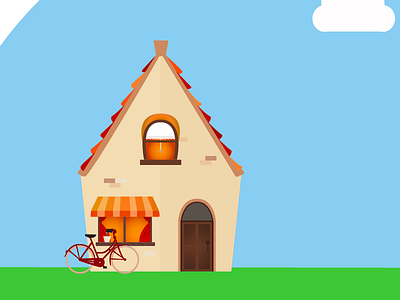 improved (?) steampunk house ai bicycle flat house illustration illustrator steampunk vector