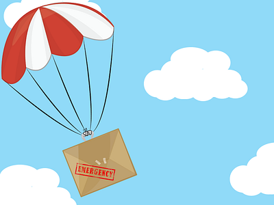 Emergency mail delivery emergency falling illustration mail mailbox parachute post sky