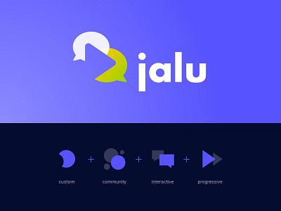 Logo Evolution - Jalu - Sports Game Commentator branding community custom icon interactive logo logotype metaphor play button progressive speech bubble
