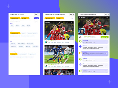 Customise how you watch games - Jalu.tv app card ui coins donation live chat live stream mobile picker search streamer ui ux