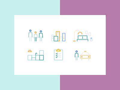 homefully co-living - Icon Set bedroom checklist co living flatshare housing icon interior kitchen pictogram rebranding roommates taxi urban