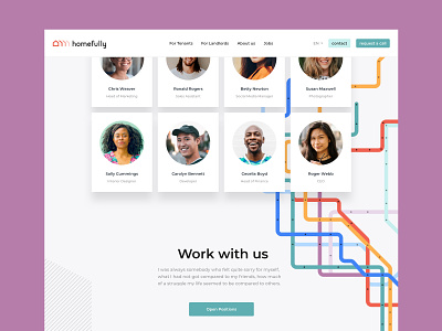 homefully - co-living (team page) about co-living company employees staff team page ui ux web work with us