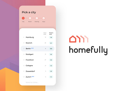 City Picker - Co-Living App app available finding home list logo picker rooms step by step ui ux