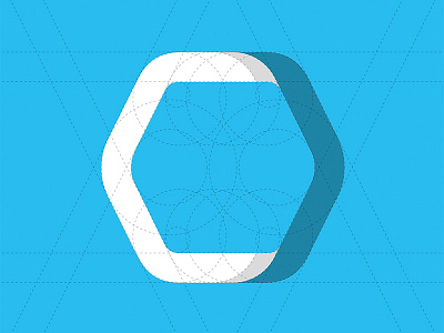 Logo grid - Chemietech blue branding chemistry flat design grid hexagon logo logo architecture molecule symbol system