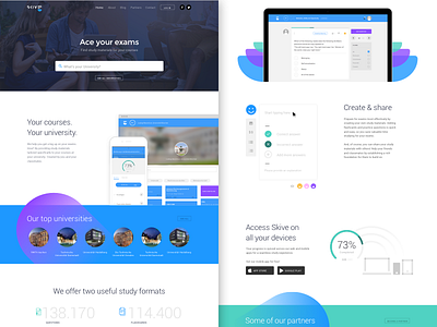 Skive Landingpage app education exam homepage landingpage layout learning onepager rainbow study ui website