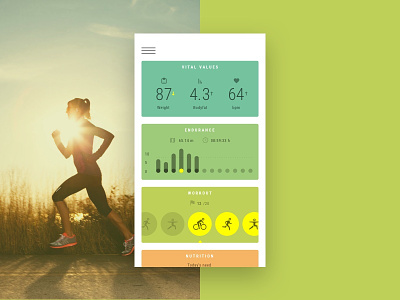 Health App dashboard app dashboard fitness green health progress running tracker ui ux workout