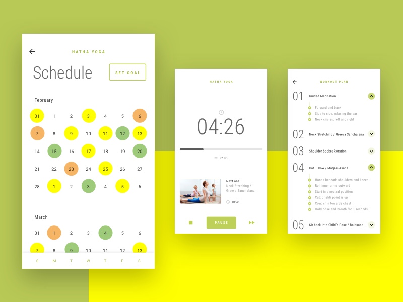 Health App Calendar by Erfan Talimi on Dribbble