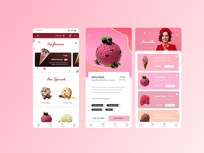 Ice Cream Shop Mobile App icecream mobile app design ui ui ux ui designs