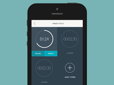 Secondary application flat ios iphone timer