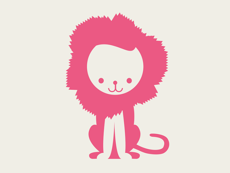 Lion negative illustration