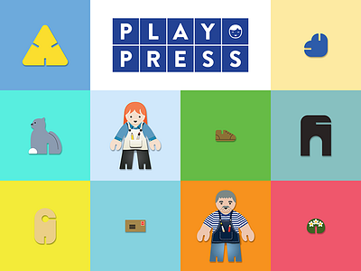 Playpress Banner colourful flat illustration physical playpress toys