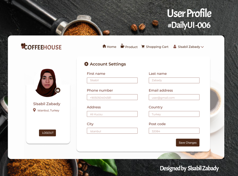User Profile #DailyUI-006 by Slsabil Zabady on Dribbble