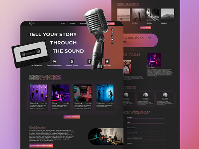 Website for recording studio "Globiversal" animation design designer ui ux webdesign website