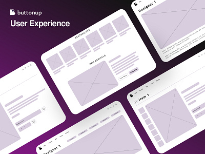 Button Up - Wireframes branding design designer illustration logo ui ux webdesign website