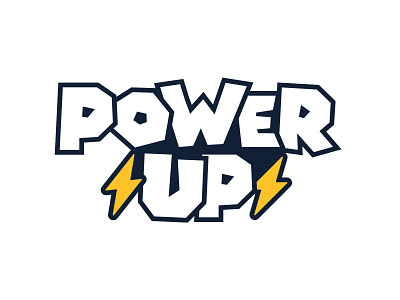 Power Up Logo Mark block bolt branding design letter lightning lightning bolt logo power up vector