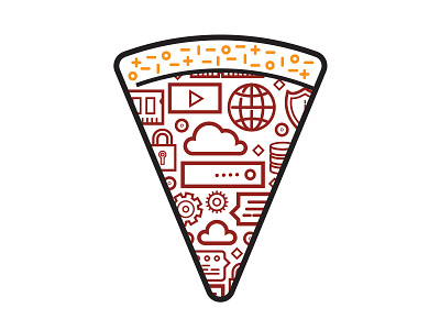 Tech Pizza Concept Slice cloud data illustration pizza slice tech technology vector