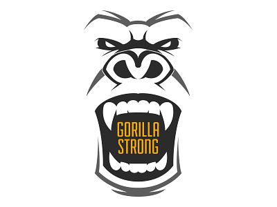 Gorilla Strong Logo black branding gorilla illustration logo strong white