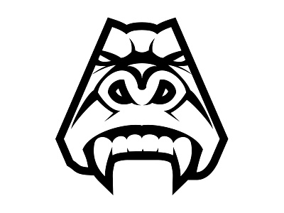 Gorilla Strong - Gorilla Head black branding gorilla illustration logo strong white