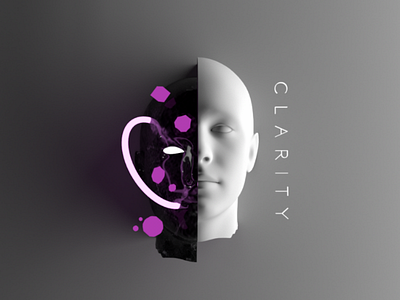 Clarity 3d abstract cinema dark head light render