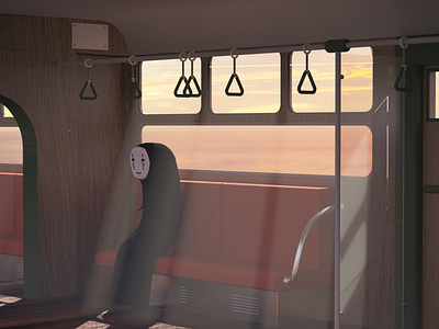 journey 3d 3d art 3d modeling c4d design ghibli noface render shihiro train